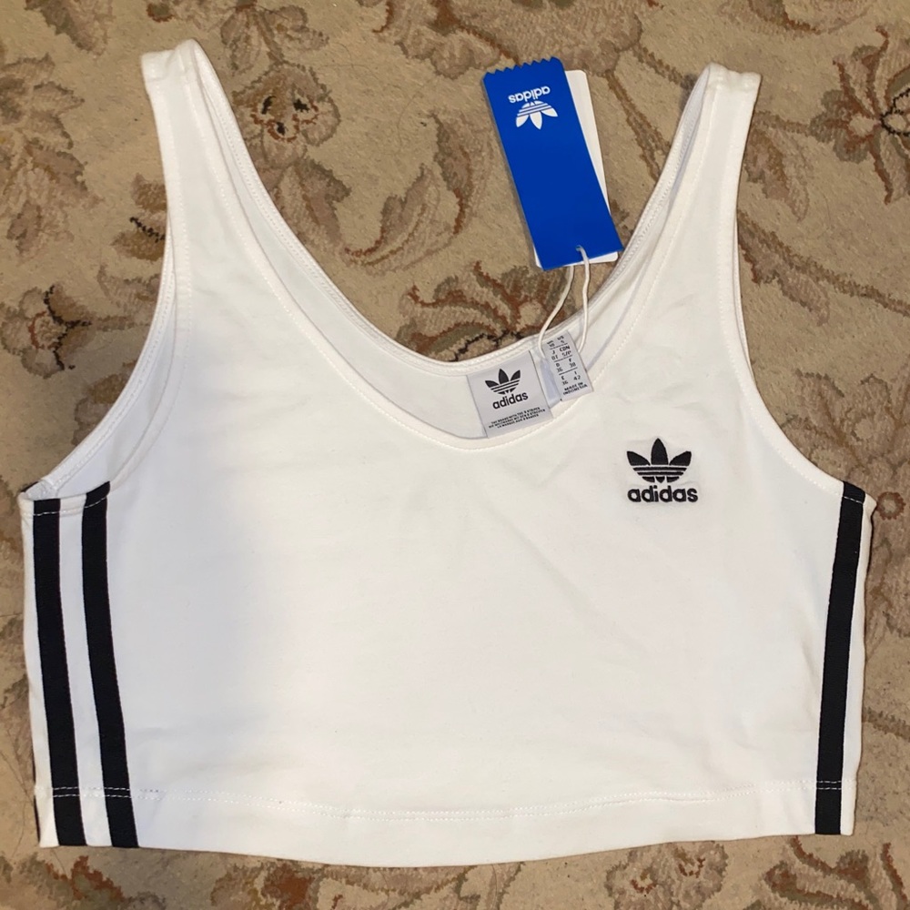 Brand New Adidas White Crop Top size Small